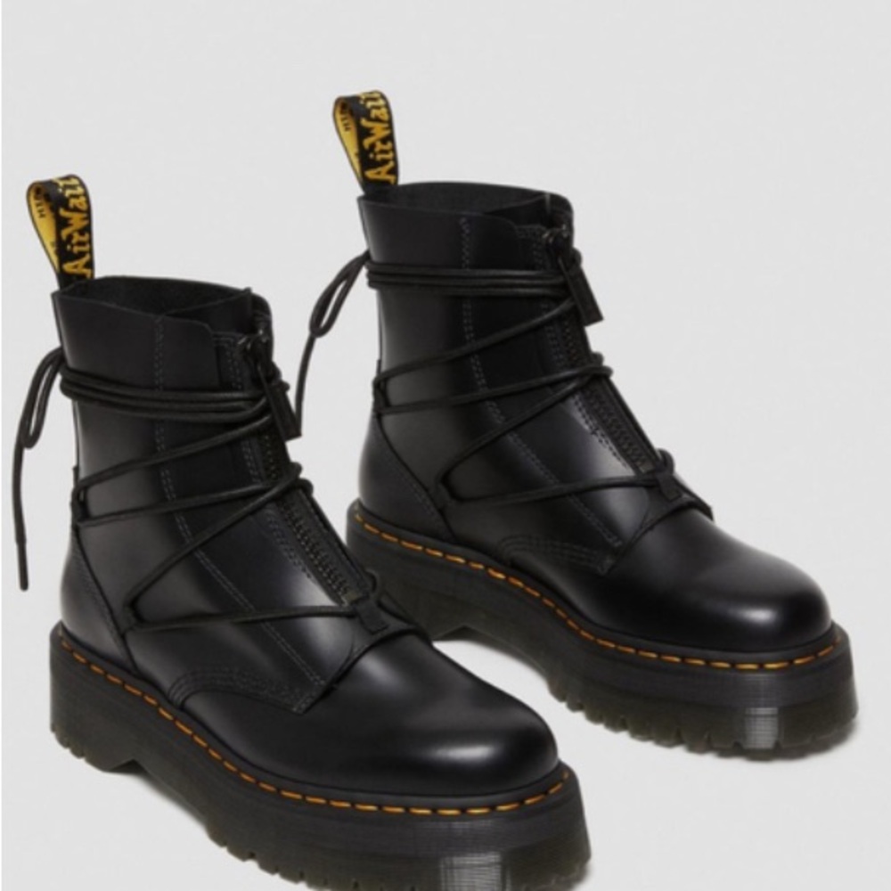 Dr. Martens Black Leather Moto Boots